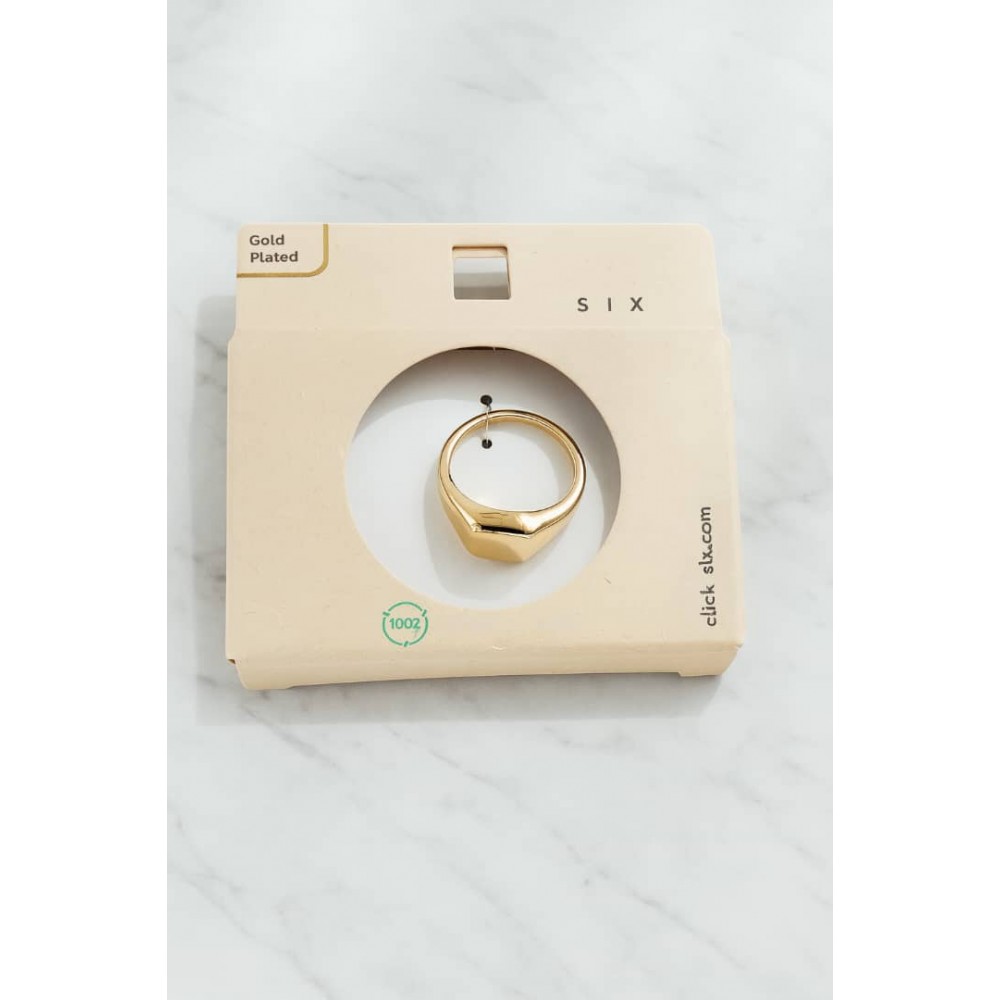 انگشتر روکش طلای ساده و مینیمال رنگ ثابت برند six