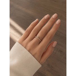 انگشتر طلایی زنانه دو ردیفه نگین دار برند accessories