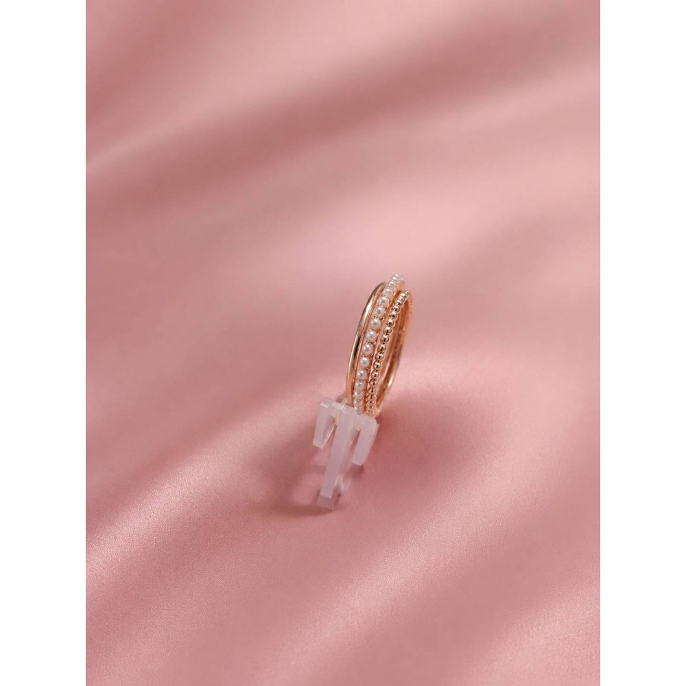 پک 3 عددی انگشتر رزگلد زنانه برند accessories