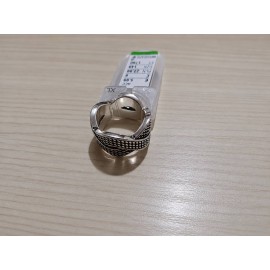 انگشتر استیل طرح بافت نقره ای سیاه قلم