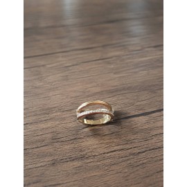 انگشتر طلایی زنانه دو ردیفه نگین دار برند accessories