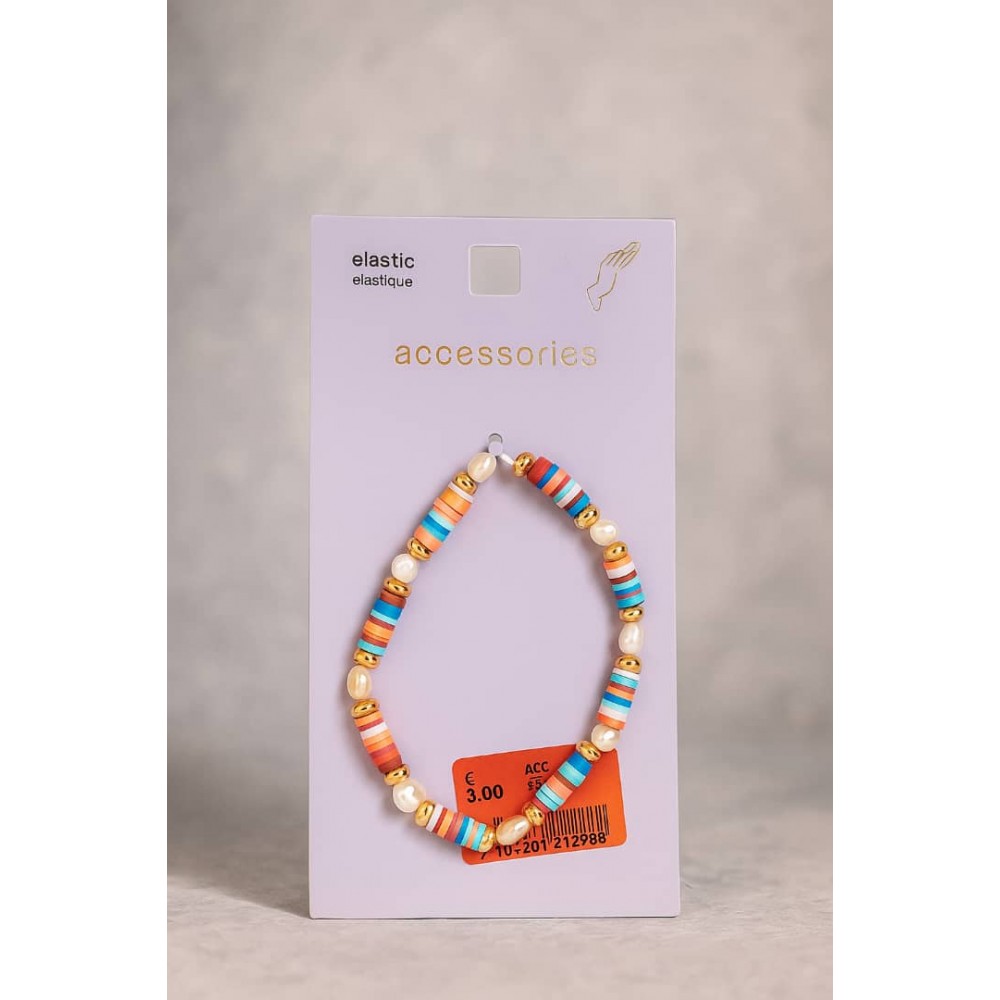 دستبند دخترانه مهره ای چندرنگ برند accessories