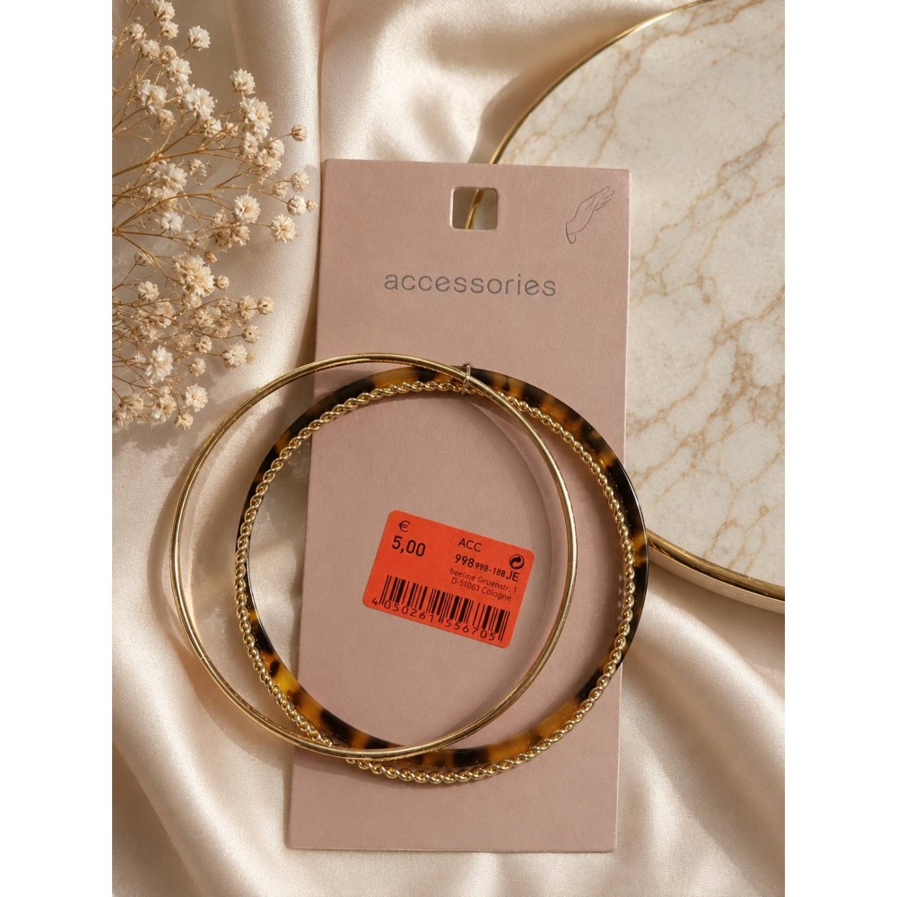 النگو زنانه سه عددی طلایی با طرح لاک پشتی برند accessories