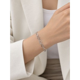 دستبند دخترانه روکش نقره مدل بی نهایت برند accessories