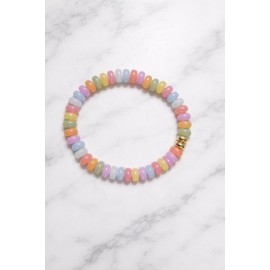 دستبند دخترانه مهره ای رنگی پاستیلی