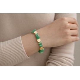 دستبند سنگی سبز کشی برند I am