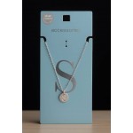 گردنبند استیل روکش نقره با پلاک S