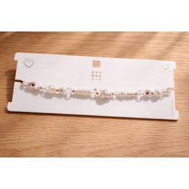 گردنبند مرواریدی سفید نگین کاری شده برند six