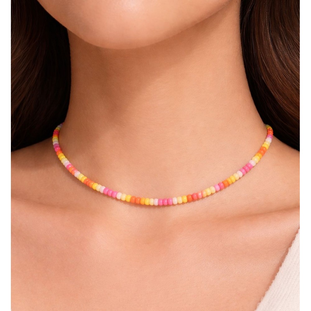 گردنبند مهره ای رنگی دخترانه برند six