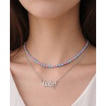 گردنبند دولاین نقره ای و مرواریدی برند six