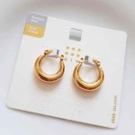 گوشواره استیل روکش طلا برند six