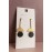 گوشواره میخی آویز طلایی و سنگ مشکی برند accessories