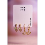 گوشواره های طلایی نگین دار برند six