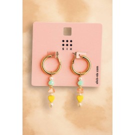 گوشواره حلقه ای آویز مرواریدی برند six