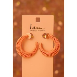 گوشواره حصیری نارنجی برند I am