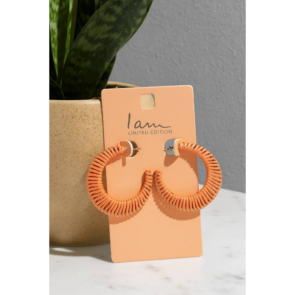 گوشواره حصیری نارنجی برند I am