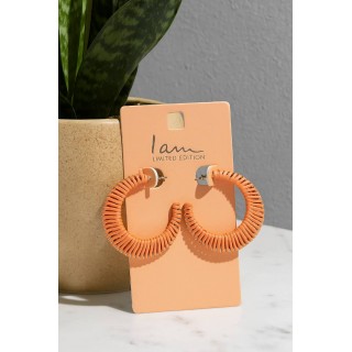 گوشواره حصیری نارنجی برند I am