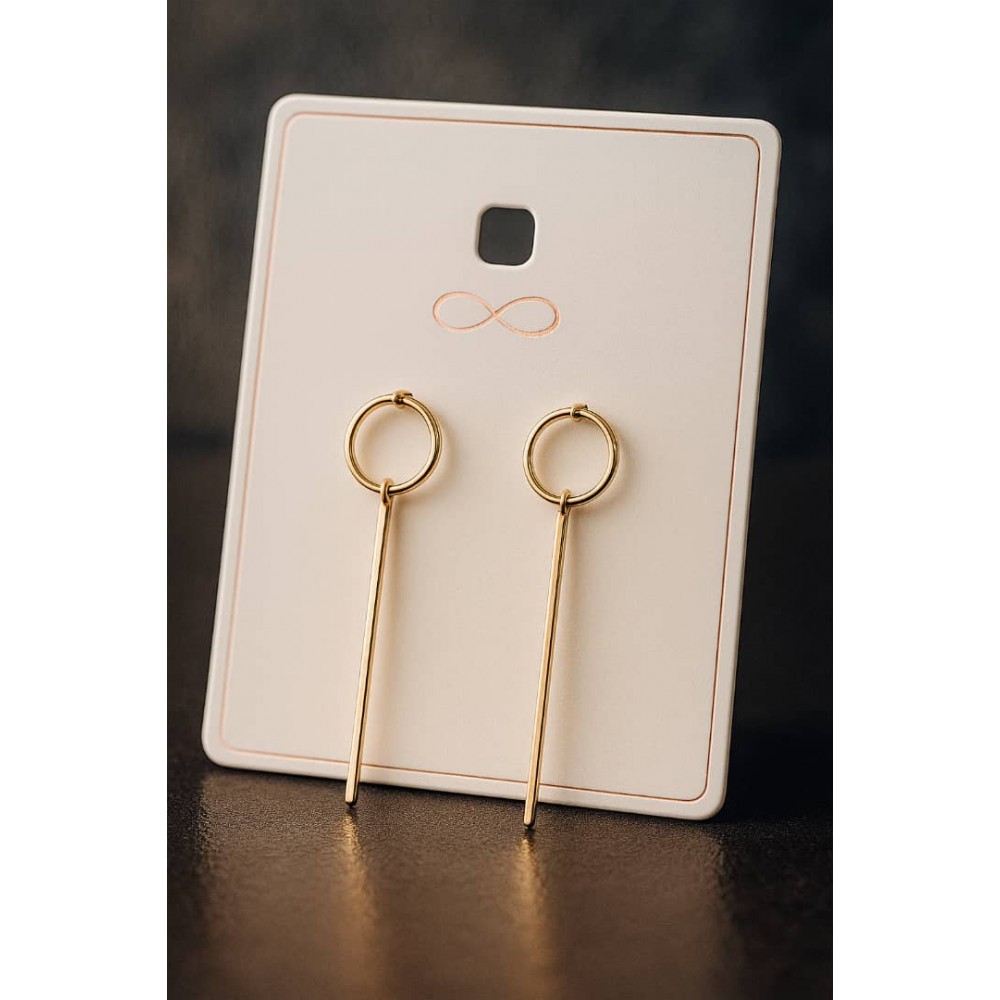 گوشواره میخی طرح سوزنی طلایی