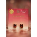 گوشواره میخی نگین قرمز برند accessories