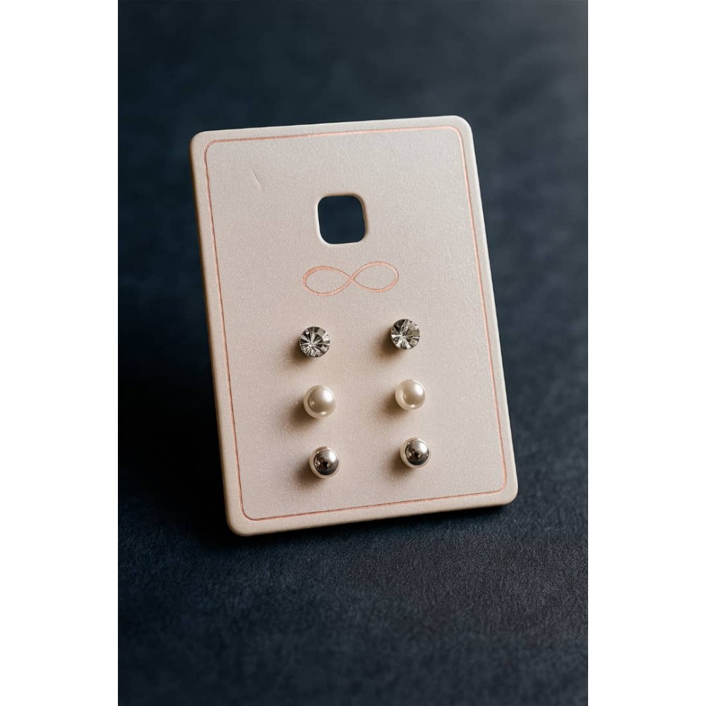 پک 3 عددی گوشواره میخی مرواریدی