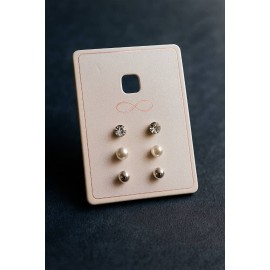 پک 3 عددی گوشواره میخی مرواریدی