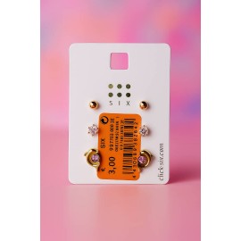 پک 3 عددی گوشواره میخی دلفین و نگینی برند SIX