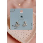 گوشواره خورشیدی مرواریدی روکش نقره برند six