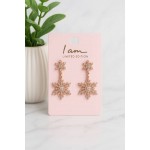 گوشواره طرح دانه برف فول نگین برند I am