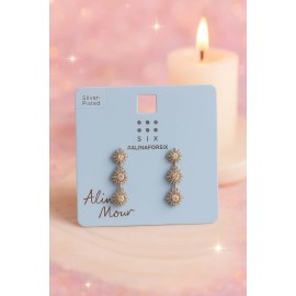 گوشواره آویز ستاره ای روکش نقره برند six