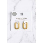 گوشواره بیضی استیل روکش طلا برند accessories