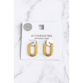 گوشواره بیضی استیل روکش طلا برند accessories