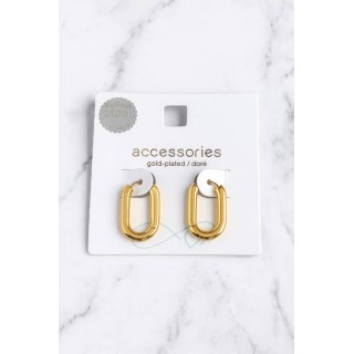 گوشواره بیضی استیل روکش طلا برند accessories