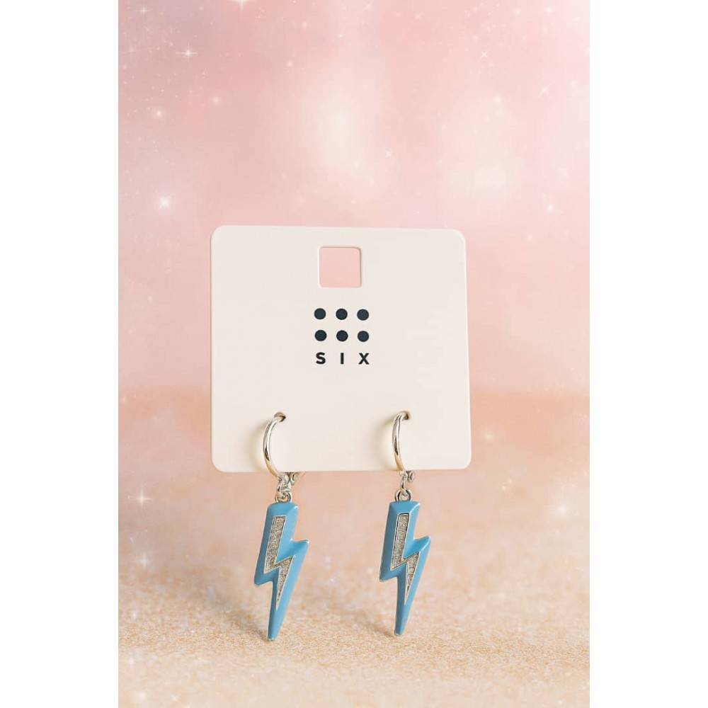 گوشواره طرح رعد آبی برند six