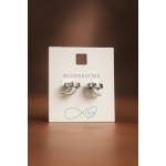 گوشواره حلقه ای استیل نگین دار برند accessories