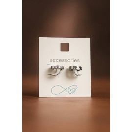 گوشواره حلقه ای استیل نگین دار برند accessories