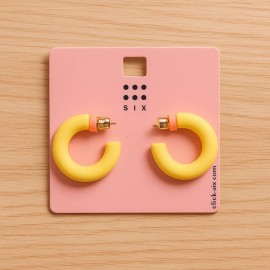 گوشواره فانتزی زرد برند six