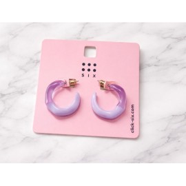 گوشواره نیم حلقه ای فانتزی رنگی دخترانه برند six