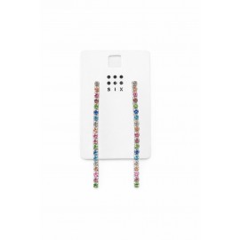 گوشواره میخی آویز تنیسی هفت رنگ برند six