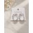 گوشواره نقره ای دفرمه نگین دار رنگ ثابت برند accessories