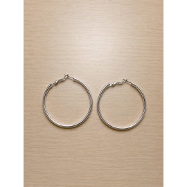 گوشواره حلقه ای نقره ای ساده زنانه