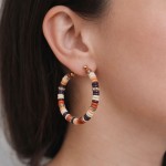 گوشواره نیم حلقه ای مهره ای رنگی