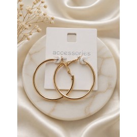 گوشواره حلقه ای طلایی رنگ ثابت برند accessories