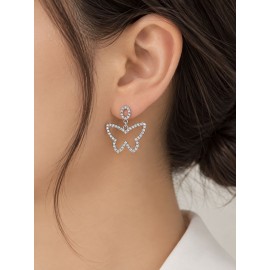 گوشواره مجلسی دخترانه مدل پروانه ای فول نگین برند six