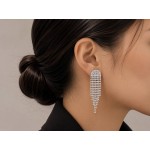 گوشواره مجلسی جواهری تنیسی آویز برند six