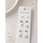 پک 5 عددی گوشواره میخی مرواریدی و نگینی برند accessories