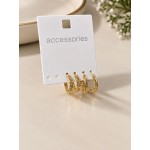 پک 2 جفتی گوشواره نیم حلقه ای طلایی برند accessories