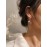 گوشواره حلقه ای طلایی آویزدار مروارید و سنگهای رنگی برند I am