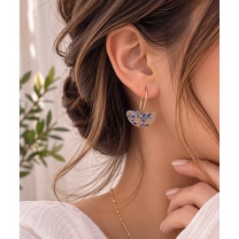 گوشواره نیم حلقه ای طلایی مینیمال دخترانه برند accessories