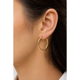 گوشواره حلقه ای ساده روکش طلا برند I am