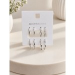 پک 4 جفتی گوشواره نیم حلقه ای نقره ای دخترانه برند accessories